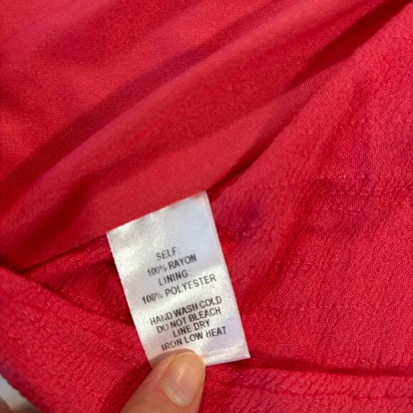 Lulu’s pink wrap dress. Knee length. Size S. Textured. Sundress. Flutter sleeve - Picture 5 of 7